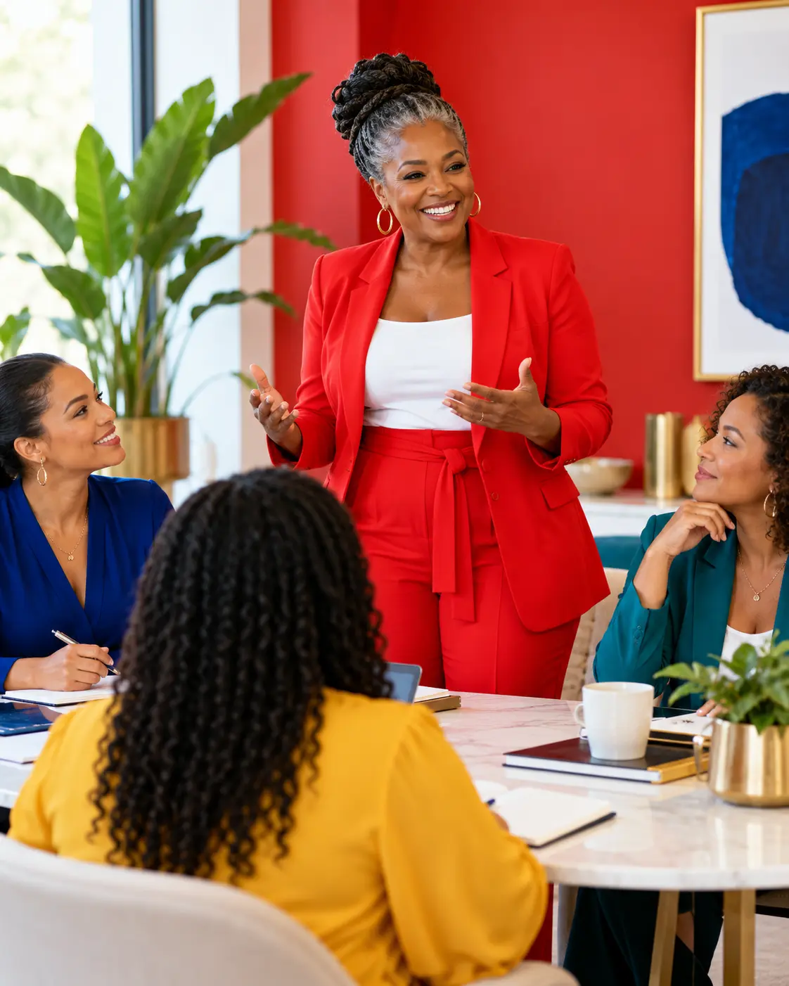 Strategist presenting to women entrepreneurs at a workshop